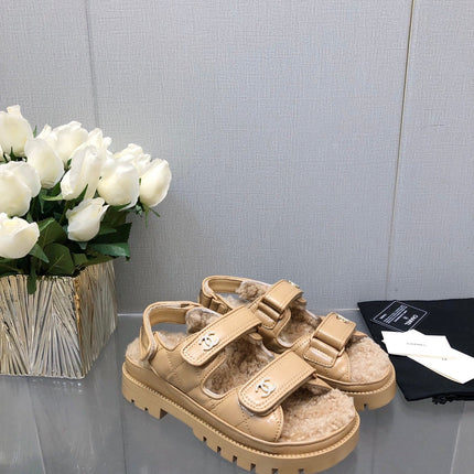 DAD SANDAL YELLOW CREAM LAMBSKIN