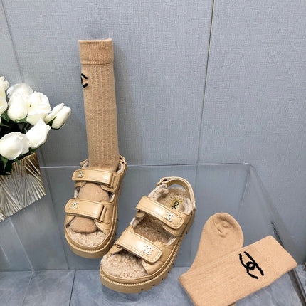 DAD SANDAL YELLOW CREAM LAMBSKIN