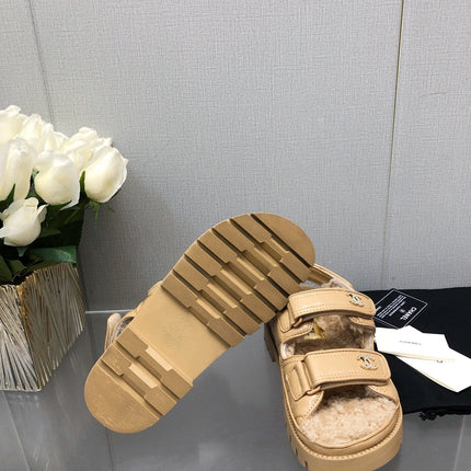 DAD SANDAL YELLOW CREAM LAMBSKIN