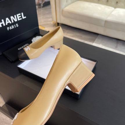 PUMP DARK CREAM MIX BLACK CALFSKIN