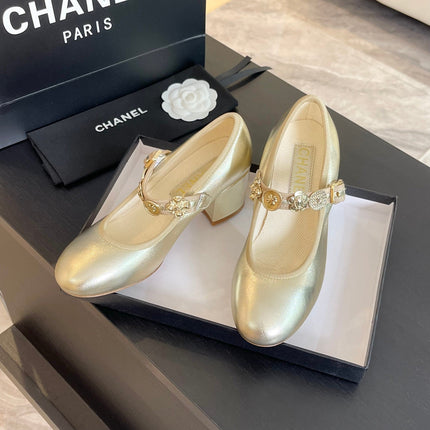 HIGH MERY JANE GOLDEN LAMBSKIN