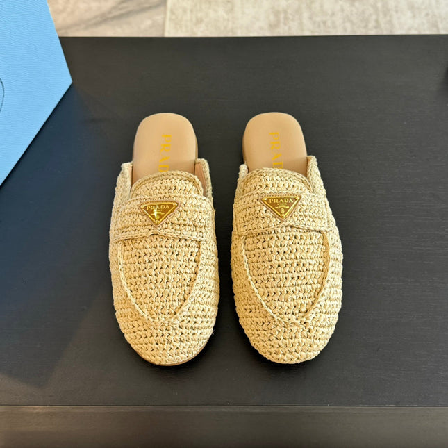 PRA CROCHET SPECIAL MULES BEIGE LAMBSKIN