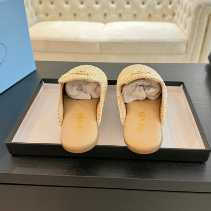 PRA CROCHET MULES BEIGE LAMBSKIN