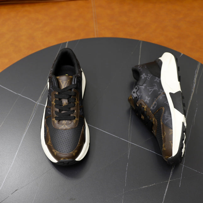 LV RUN AWAY SNEAKER BLACK AND CHOCOLATE BROWN