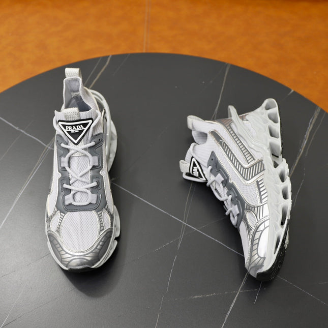 PRA RUNNING SHOES BLADE IN SILVER BREATHABLE MESH