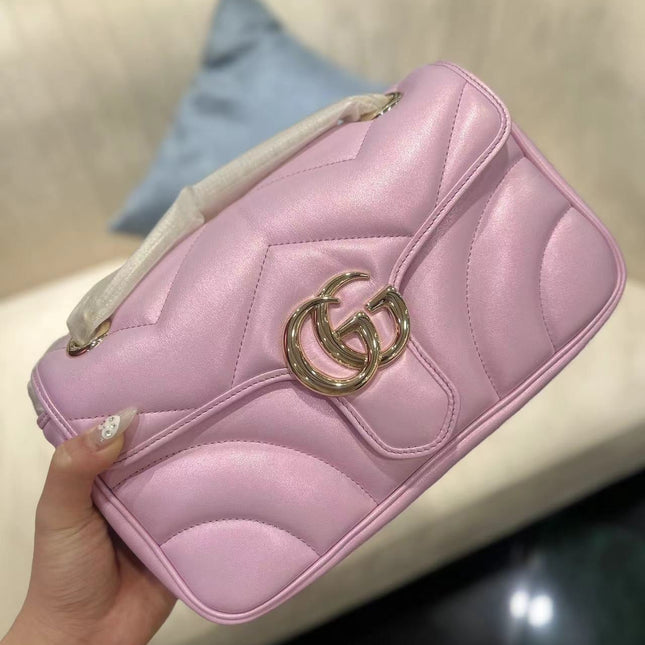 GG MARMONT 26 MEDIUM SHOULDER BAG LIGHT PINK CALFSKIN
