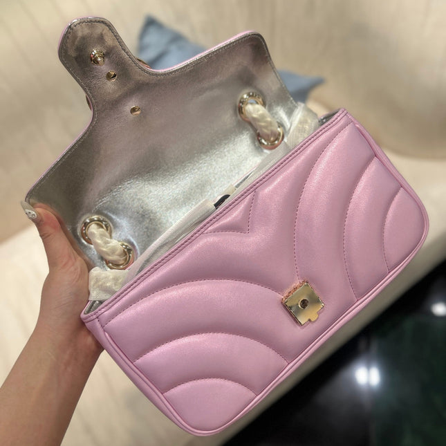 GG MARMONT 26 MEDIUM SHOULDER BAG LIGHT PINK CALFSKIN