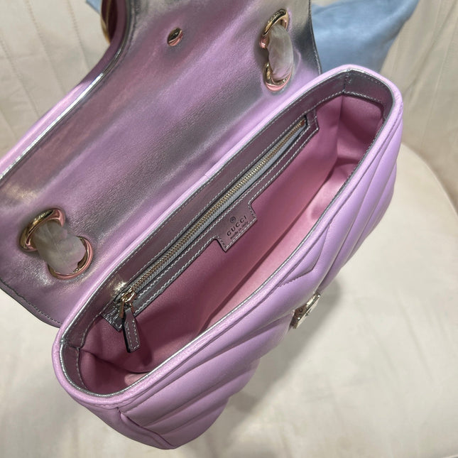 GG MARMONT 26 MEDIUM SHOULDER BAG LIGHT PINK CALFSKIN
