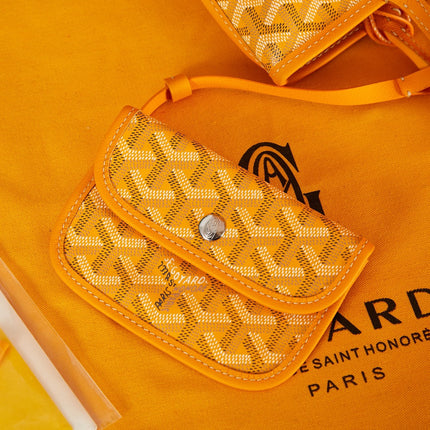 ANJOU MINI BAG 20 IN YELLOW GOYARDINE CANVAS AND CALFSKIN