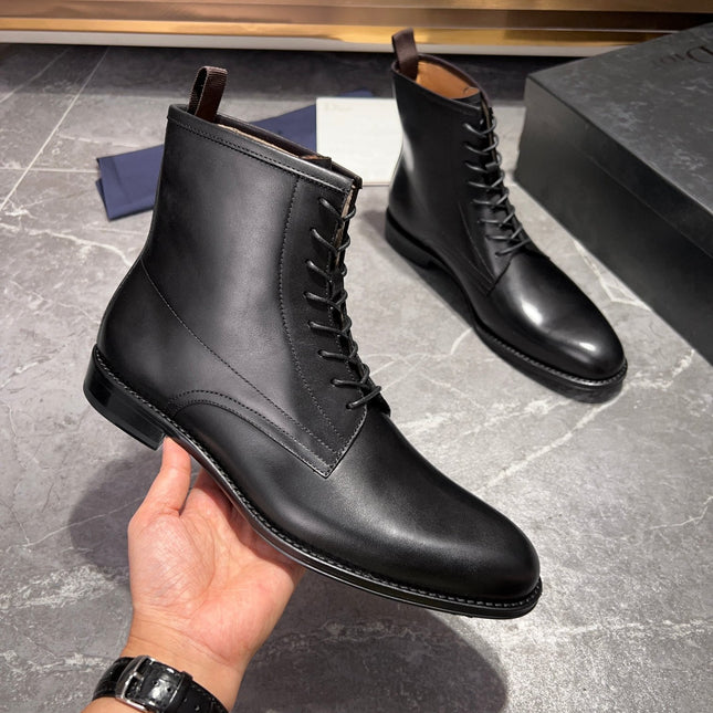 CD JUMP LACE-UP BOOT BLACK CALFSKIN