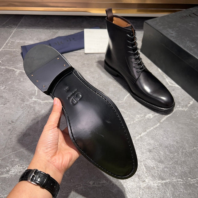 CD JUMP LACE-UP BOOT BLACK CALFSKIN