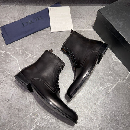 CD JUMP LACE-UP BOOT BLACK CALFSKIN