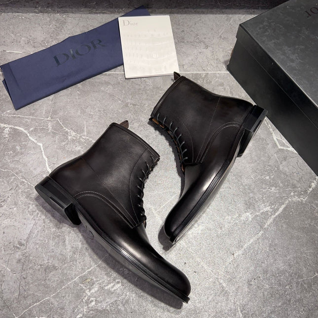 CD JUMP LACE-UP BOOT BLACK CALFSKIN