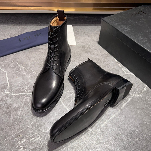CD JUMP LACE-UP BOOT BLACK CALFSKIN