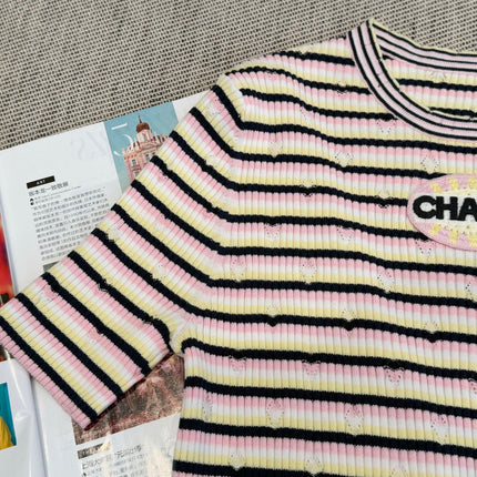 Chanel T- Shirt Pink Yellow mix Black Tencel 232702