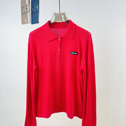 MIUMIU LONG-SLEEVE KNIT POLO 314
