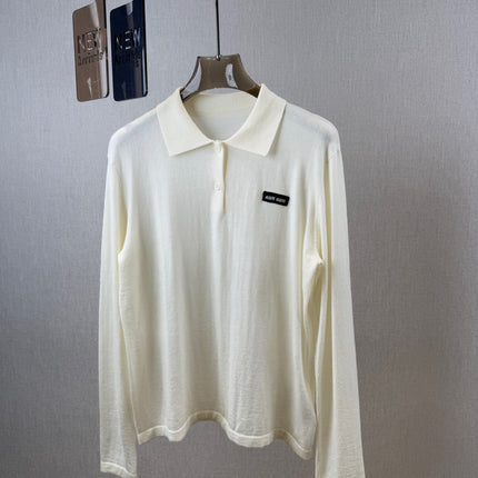 MIUMIU LONG-SLEEVE KNIT POLO 316