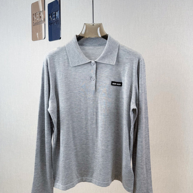 MIUMIU LONG-SLEEVE KNIT POLO 315