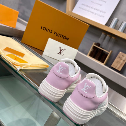 LV WOMEN GROOVY PLATFORM IN WHITE MIX LIGHT PINK EMBOSSED CALFSKIN