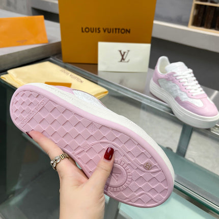 LV WOMEN GROOVY PLATFORM IN WHITE MIX LIGHT PINK EMBOSSED CALFSKIN