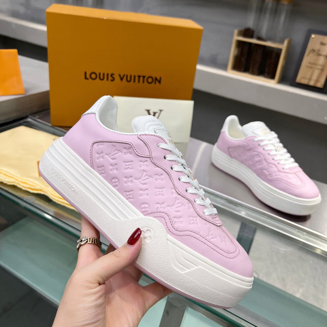 LV WOMEN GROOVY PLATFORM IN LIGHT PINK EMBOSSED CALFSKIN