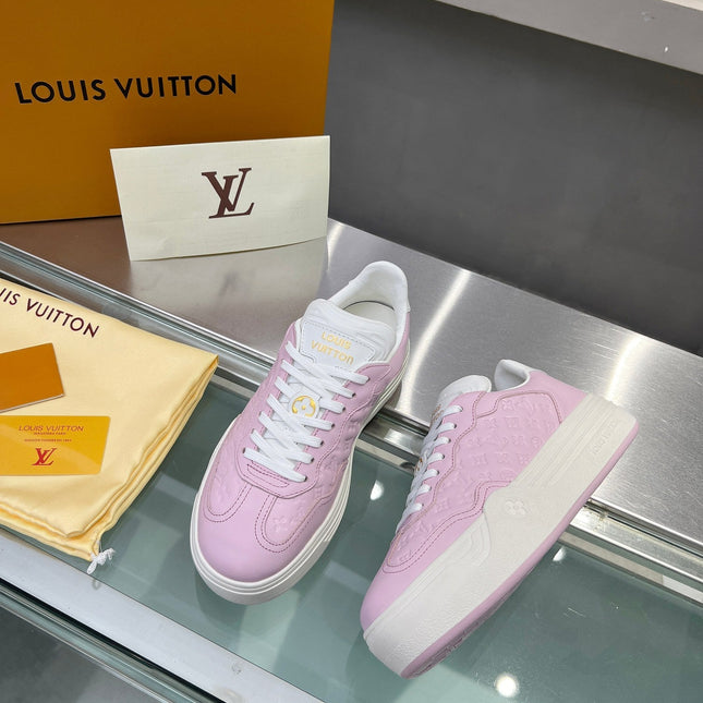 LV WOMEN GROOVY PLATFORM IN LIGHT PINK EMBOSSED CALFSKIN