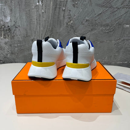 HEROS SNEAKERS WHITE MIX COBALT GOATSKIN
