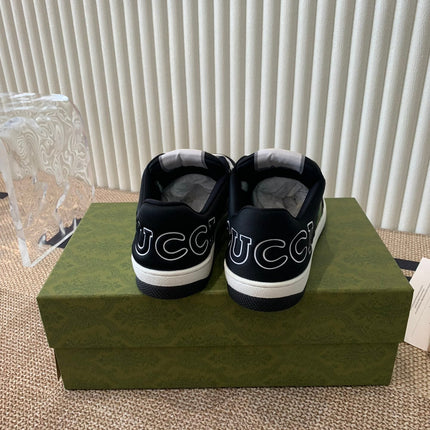 GG SCREENER SNEAKER WITH WEB BLACK CALFSKIN