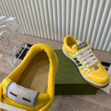 GG SCREENER SNEAKER WITH WEB LEMON CALFSKIN