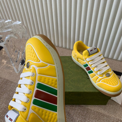 GG SCREENER SNEAKER WITH WEB LEMON CALFSKIN