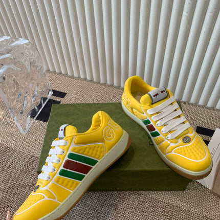 GG SCREENER SNEAKER WITH WEB LEMON CALFSKIN
