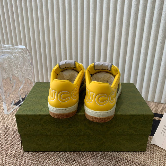 GG SCREENER SNEAKER WITH WEB LEMON CALFSKIN