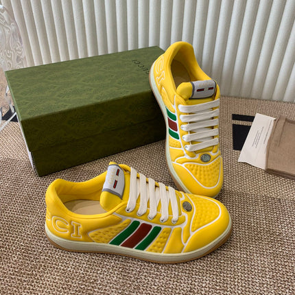 GG SCREENER SNEAKER WITH WEB LEMON CALFSKIN