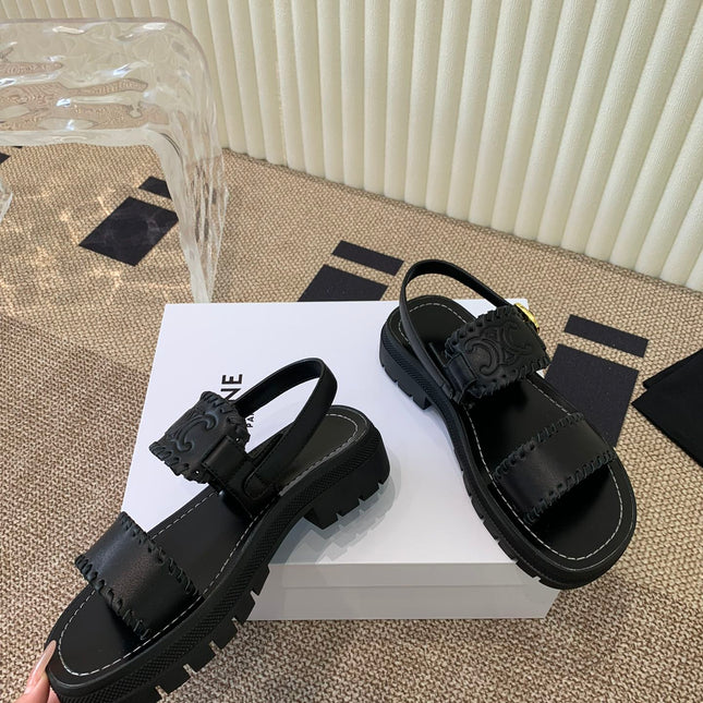 ROMAN SANDAL IN BLACK CALFSKIN