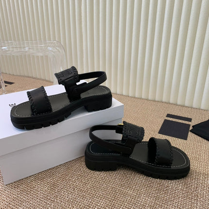 ROMAN SANDAL IN BLACK CALFSKIN