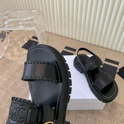 ROMAN SANDAL IN BLACK CALFSKIN