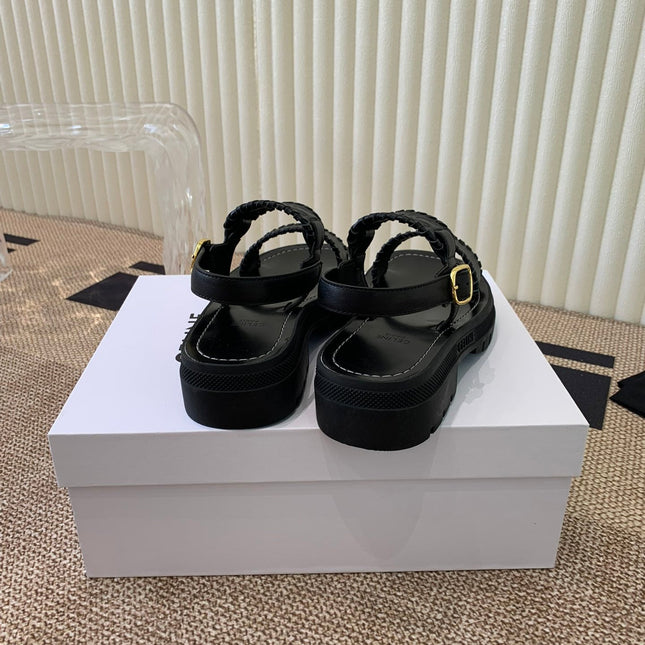 ROMAN SANDAL IN BLACK CALFSKIN