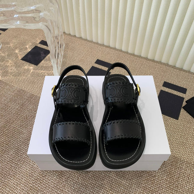 ROMAN SANDAL IN BLACK CALFSKIN