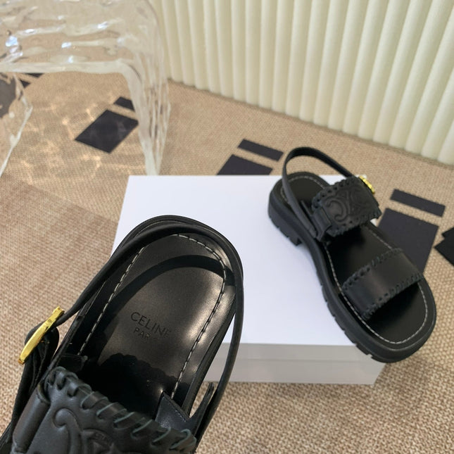 ROMAN SANDAL IN BLACK CALFSKIN