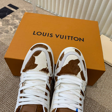 LV TRAINER SNEAKER PONY BROWN MIX WHITE
