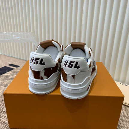 LV TRAINER SNEAKER PONY BROWN MIX WHITE