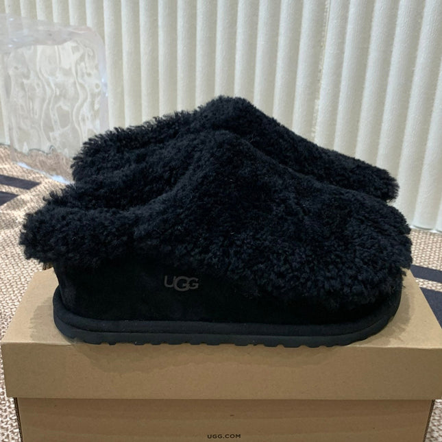 TASMAN MAXI CURLY IN BLACK SUEDE AND SHEARLING
