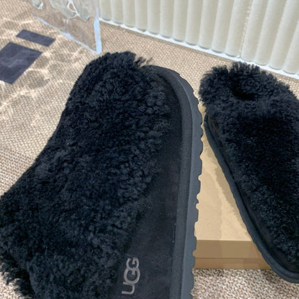 TASMAN MAXI CURLY IN BLACK SUEDE AND SHEARLING