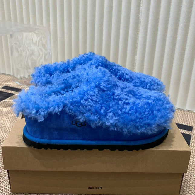 TASMAN MAXI CURLY IN COBALT BLUE SUEDE AND SHEARLING