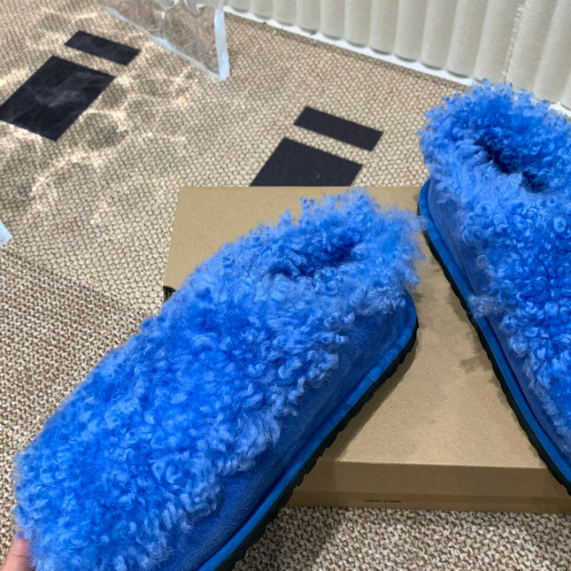 TASMAN MAXI CURLY IN COBALT BLUE SUEDE AND SHEARLING