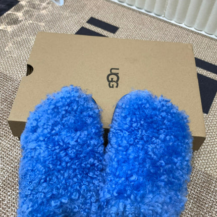 TASMAN MAXI CURLY IN COBALT BLUE SUEDE AND SHEARLING
