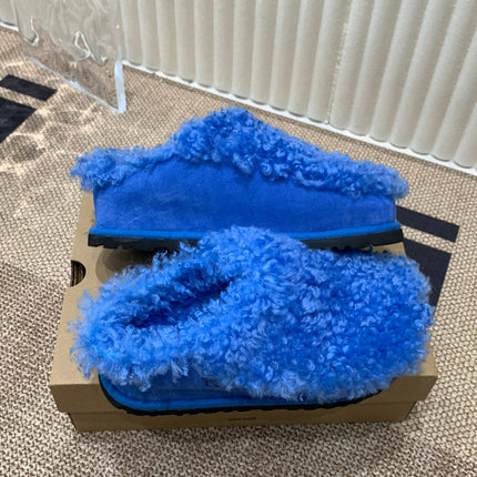 TASMAN MAXI CURLY IN COBALT BLUE SUEDE AND SHEARLING