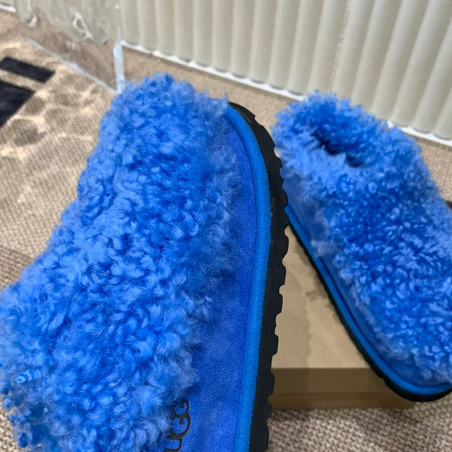 TASMAN MAXI CURLY IN COBALT BLUE SUEDE AND SHEARLING