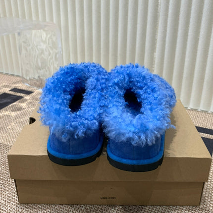 TASMAN MAXI CURLY IN COBALT BLUE SUEDE AND SHEARLING