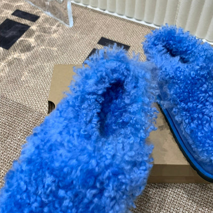 TASMAN MAXI CURLY IN COBALT BLUE SUEDE AND SHEARLING